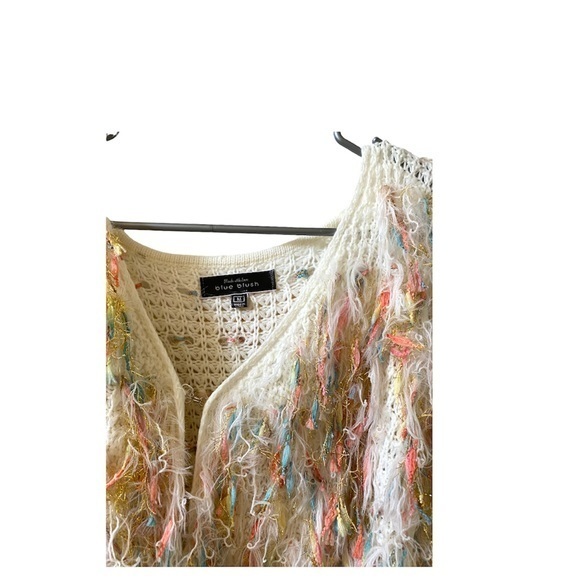 Colorful white furry jacket - Picture 3 of 4